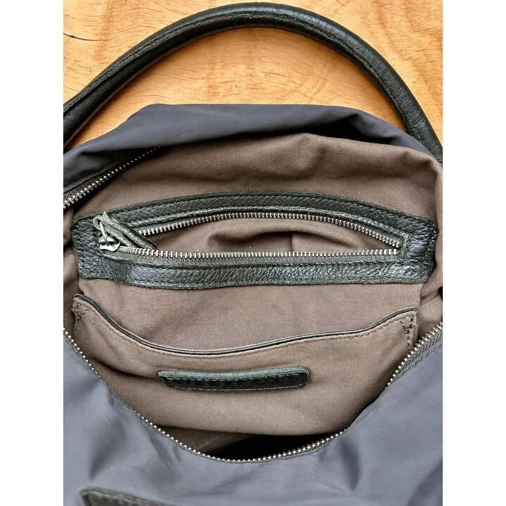 Liebeskind Berlin Ramona C Brown Nylon Leather Hobo Crossbody Shoulder Bag